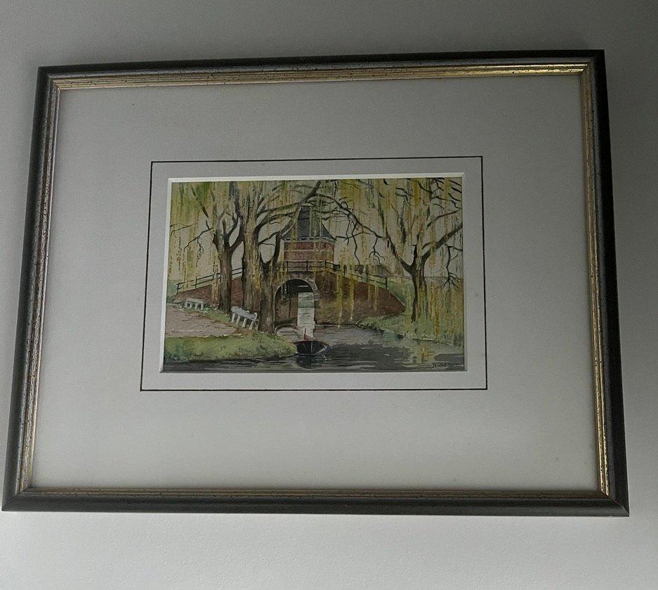 4 Aquarellen van JENNIE MONEN, Antiek en Kunst, Kunst | Schilderijen | Modern, Ophalen