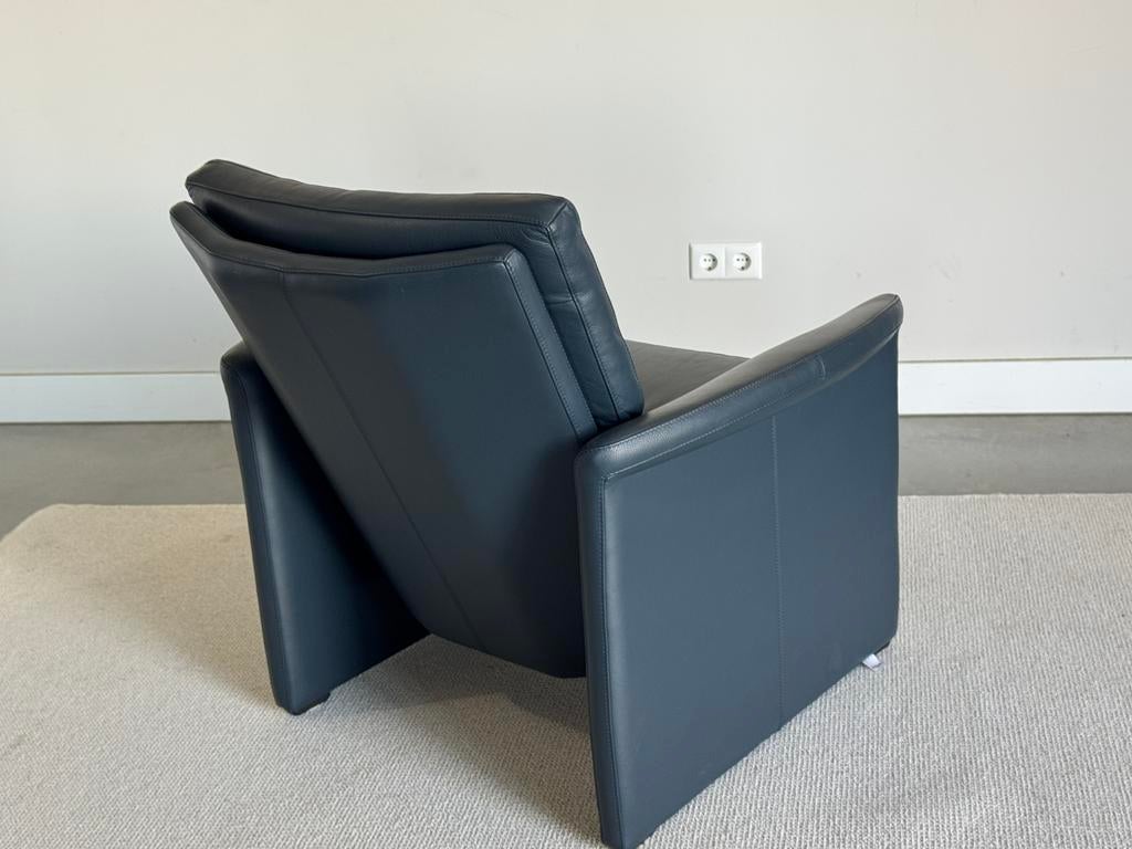 Leolux Antipode Fauteuil – blauw Leer |, Ophalen of Verzenden, Zo goed als nieuw, 75 tot 100 cm, Leer