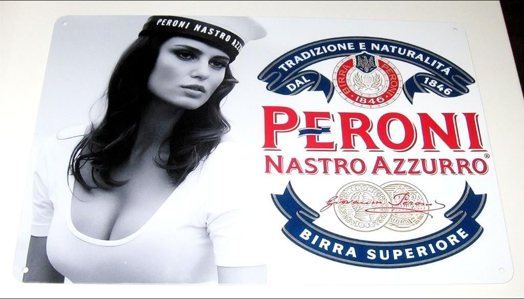 PERONI : Metalen Bord Peroni Bier - Birra Superiore, Verzenden, Nieuw, Reclamebord, Plaat of Schild, Overige merken
