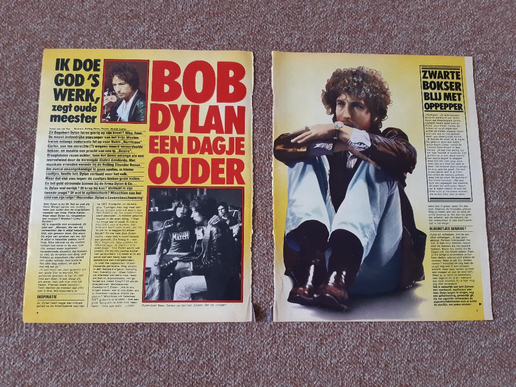 Knipsels Cuttings Bob Dylan Muziek Expres Maart 1976, Ophalen of Verzenden, 1960 tot 1980, Nederland, Tijdschrift
