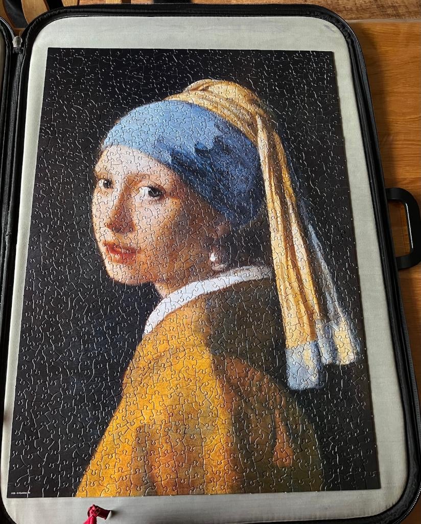puzzel van het meisje met de parel van Vermeer, Ophalen of Verzenden, 500 t/m 1500 stukjes, Zo goed als nieuw, Legpuzzel