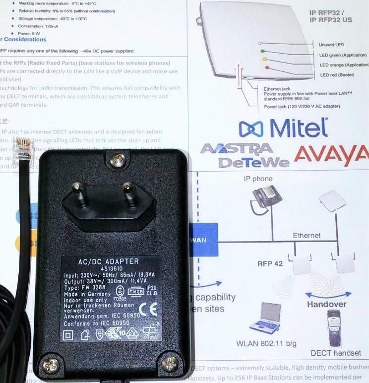 FRIWO FW3288 38V 0.3A RFP L32 IP Adapter 4513610 Avaya Mitel