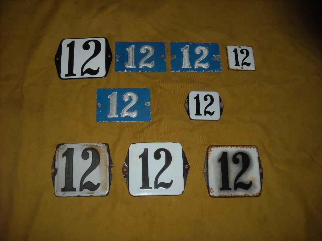 oud emaille huisnummer 12 ook 13 14 15 16 17 18 19 20 21 22, Antiek en Kunst, Ophalen of Verzenden