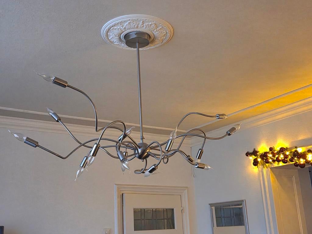 Moderne kroonluchters plafondlampen, Huis en Inrichting, Lampen | Plafondlampen, Ophalen, Zo goed als nieuw, Metaal, Modern