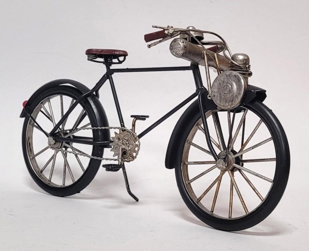 Fiets met motor Solex miniatuur van blik model metaal deco