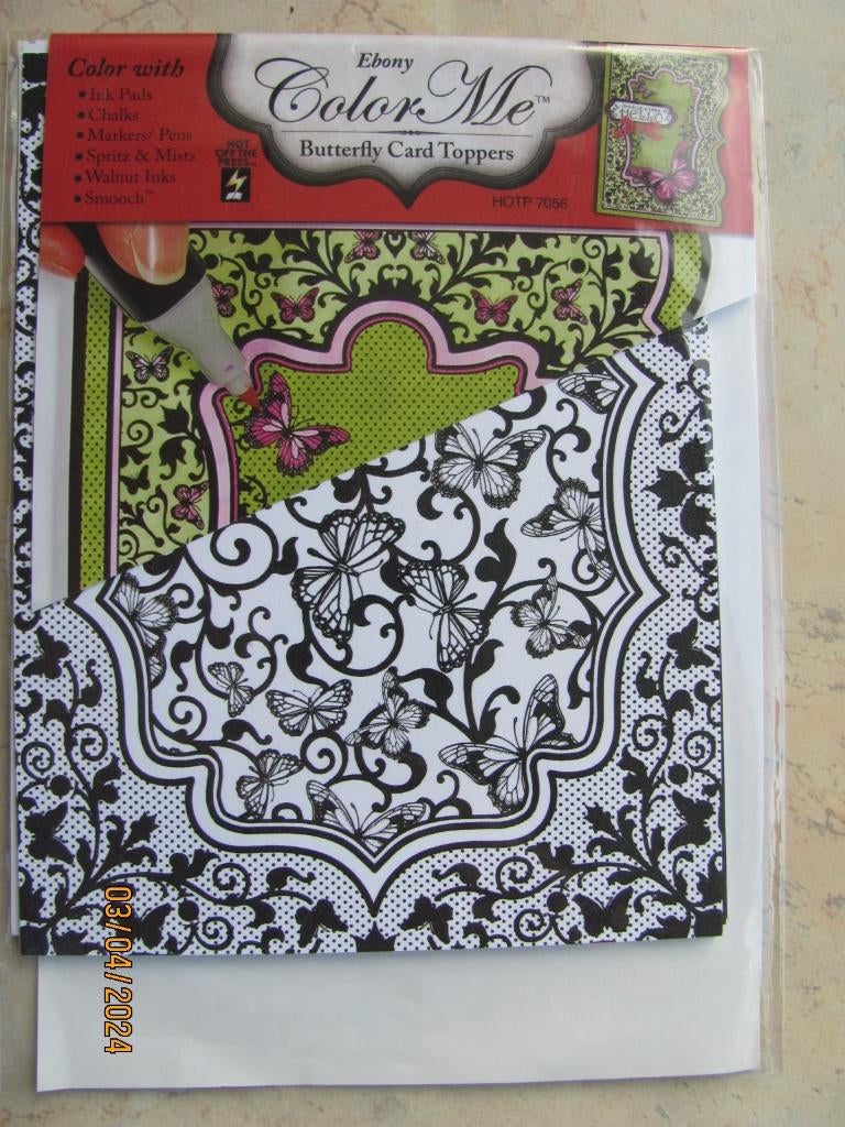 NIEUWSTAAT 7x BUTTERFLY Card Topper Ebony Color me HOTP 7056, Ophalen of Verzenden, Nieuw, Overige thema's, Overige typen