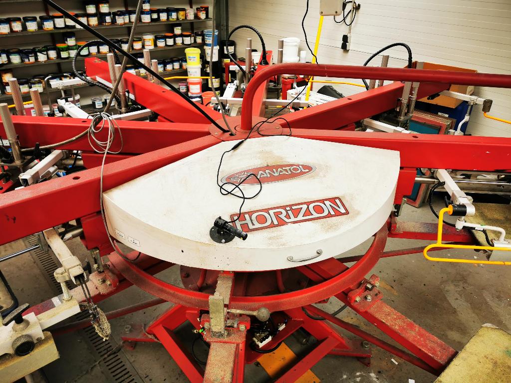 Zeefdruk installatie, Ophalen, Gebruikt