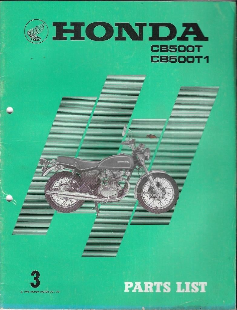Honda CB500 T CB500 T1 parts list (7386z), Verzenden, Honda