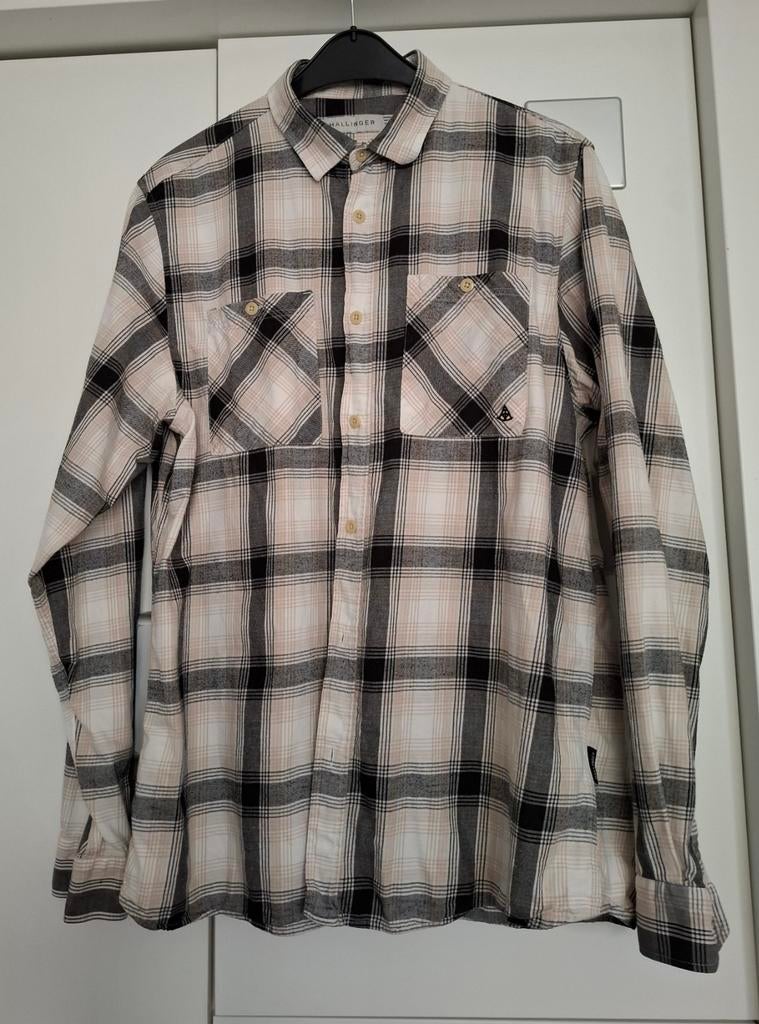 Geruit Hallinger overhemd maat XXL, Kleding | Heren, Hallinger, Beige, Ophalen of Verzenden, Zo goed als nieuw