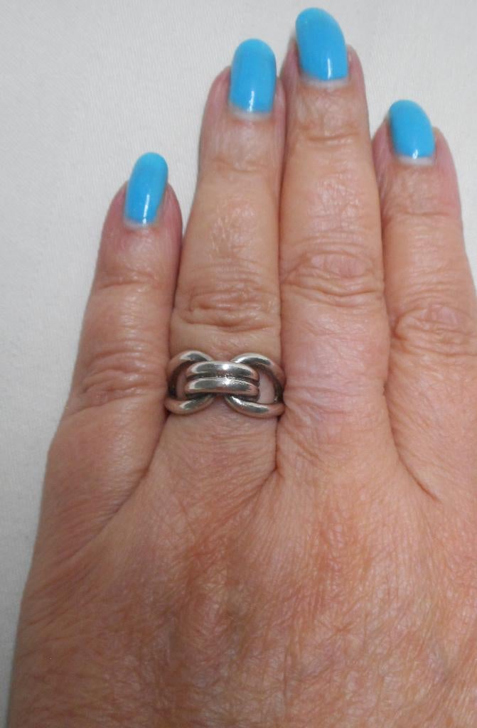 Zilveren modernist ring verstelbaar nr.734, Verzenden, Dame, Zilver, Zilver