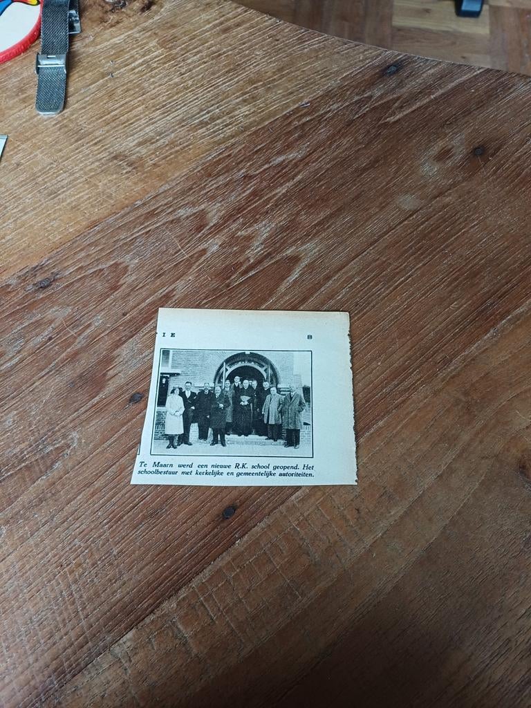 Knipsel opening r.k. school Maarn 1931, Ophalen of Verzenden, 1920 tot 1940, Knipsel(s)