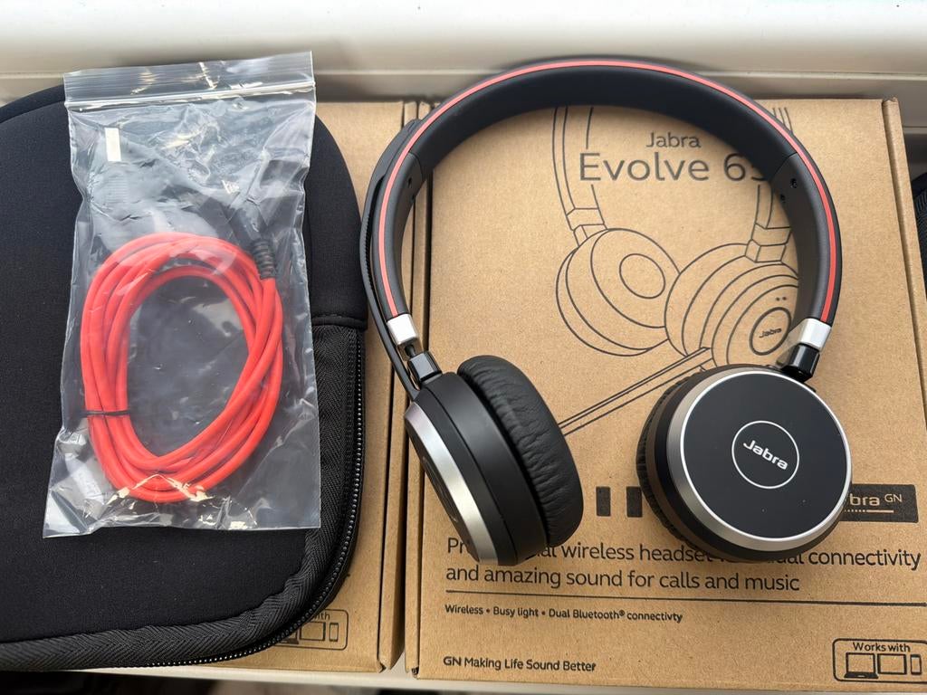 3x Jabra Evolve65 Nieuw - USB & Hoes, Overige merken, Nieuw, Draadloos, Op oor (supra aural)