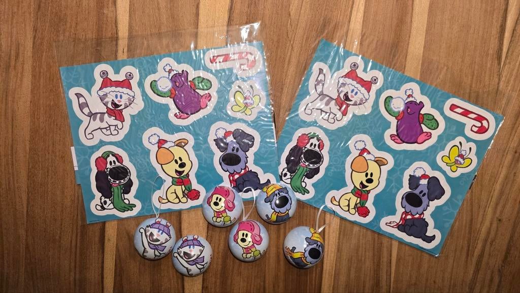 Woezel Pip stickers Raamstickers 3 winter kerst Kerstballen, Ophalen of Verzenden, Zo goed als nieuw, Meerdere stickers