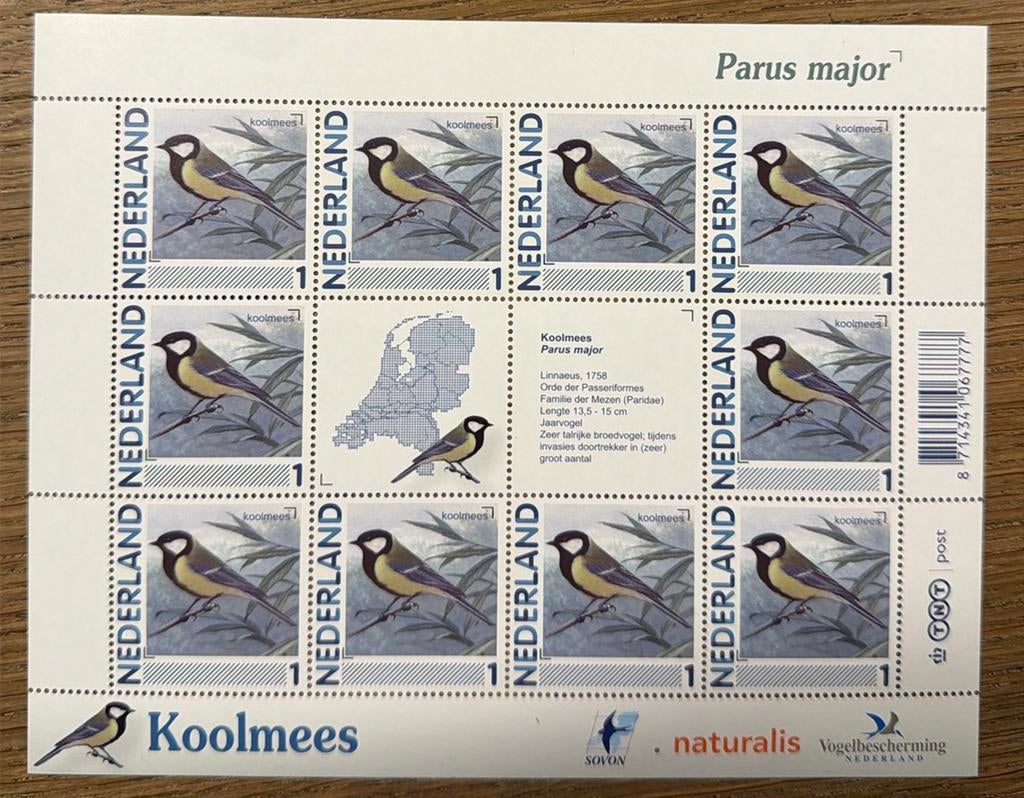 * Postzegels pf. Koolmees. Vogelbescherming., Postzegels en Munten, Postzegels | Nederland, Ophalen of Verzenden, Na 1940, Postfris