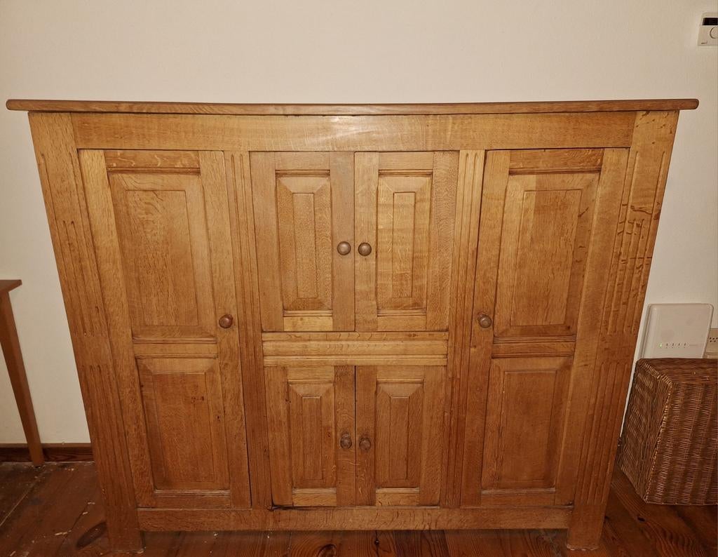 Landelijke massieve eikenhouten kast, Ophalen, Gebruikt, 25 tot 50 cm, 100 tot 150 cm