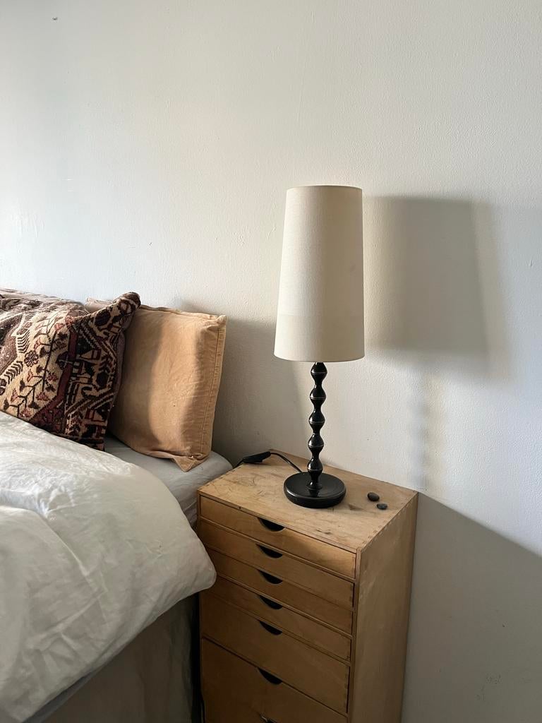 Antiek look schemer lampje, koperen details, moderne electra, Ophalen, Gebruikt, Metaal, Minder dan 100 cm