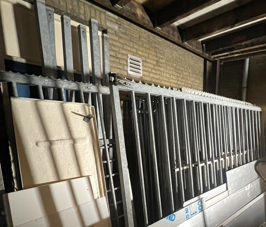 Heras hekwerken met poort en staanders, Ophalen, Gebruikt, IJzer