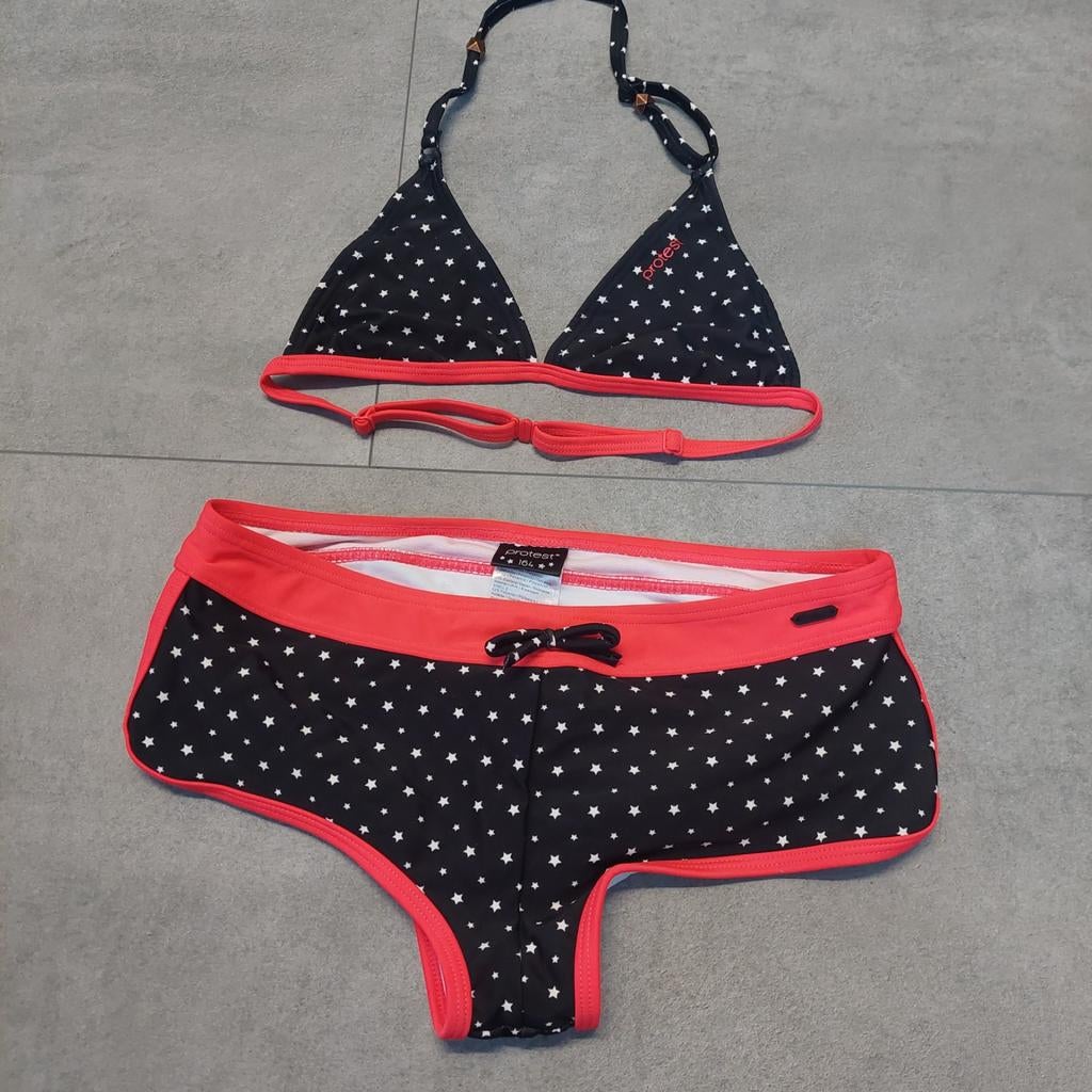 Bikini protest sterretjes zwart roze broekje/hipster 158, Ophalen of Verzenden, Meisje, Bikiniset