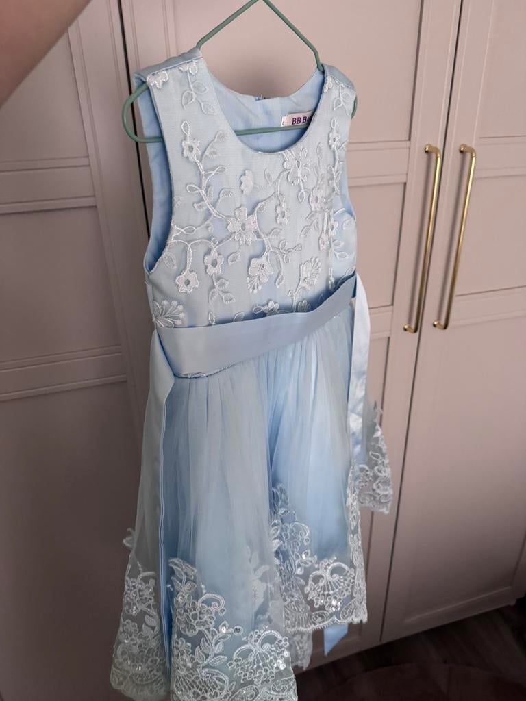 Bruidsmeisjes jurk babyblauw, Ophalen of Verzenden, Zo goed als nieuw, Meisje, Jurk of Rok