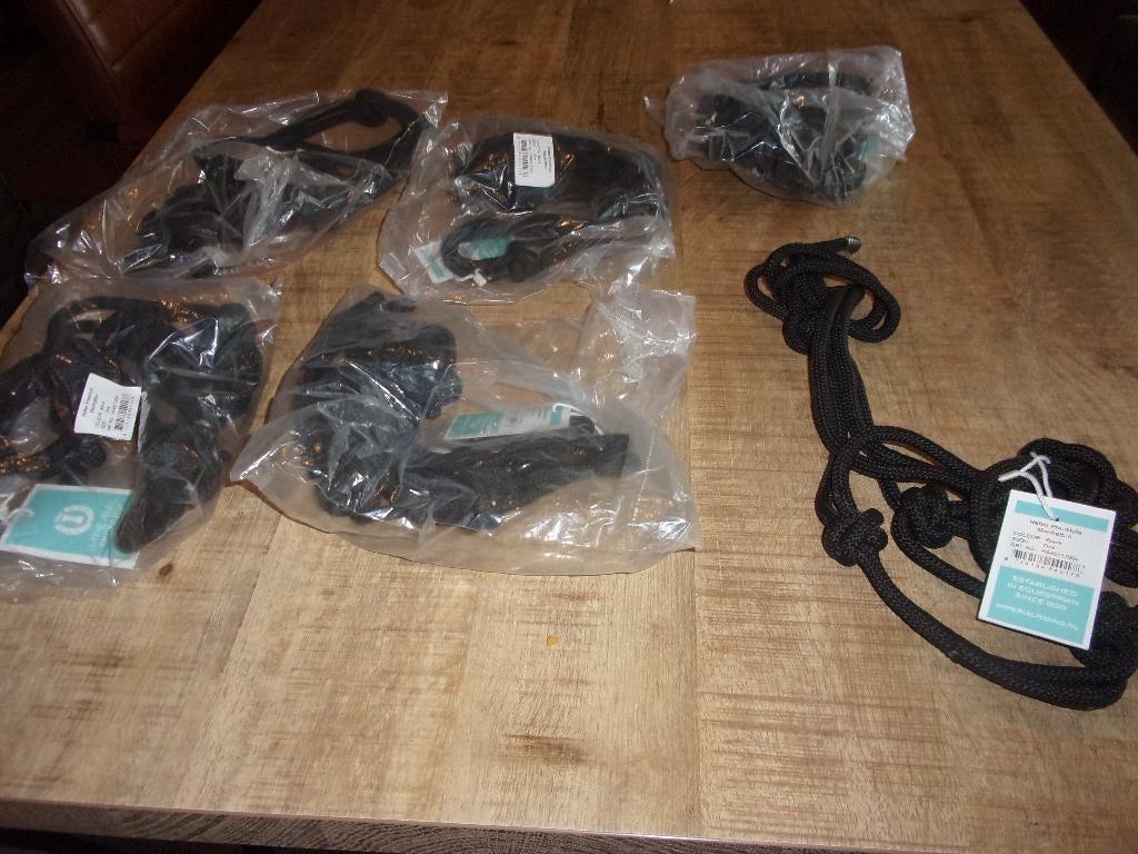 Partij touwhalsters zwart 6x freestyle halster, Ophalen of Verzenden, Nieuw, Dressuur