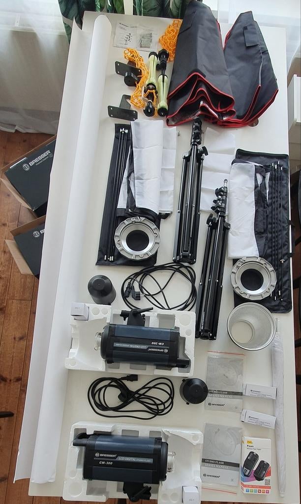 Bresser fotografie studio flitsset incl achtergrond, Ophalen