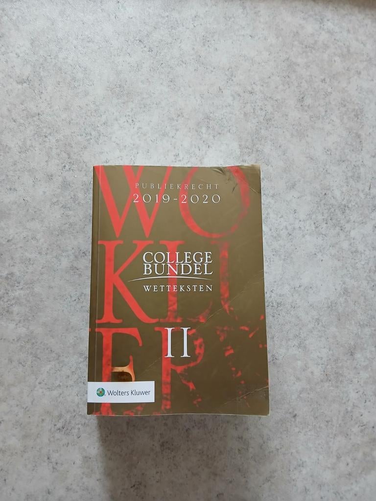 Collegebundel Publiekrecht 2019-2020, Boeken, Studieboeken en Cursussen, Diverse, Zo goed als nieuw, Alpha, HBO