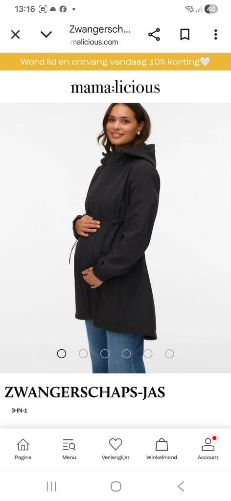 Regenjas mamalicious maat M, Ophalen, Zo goed als nieuw, Maat 38/40 (M)