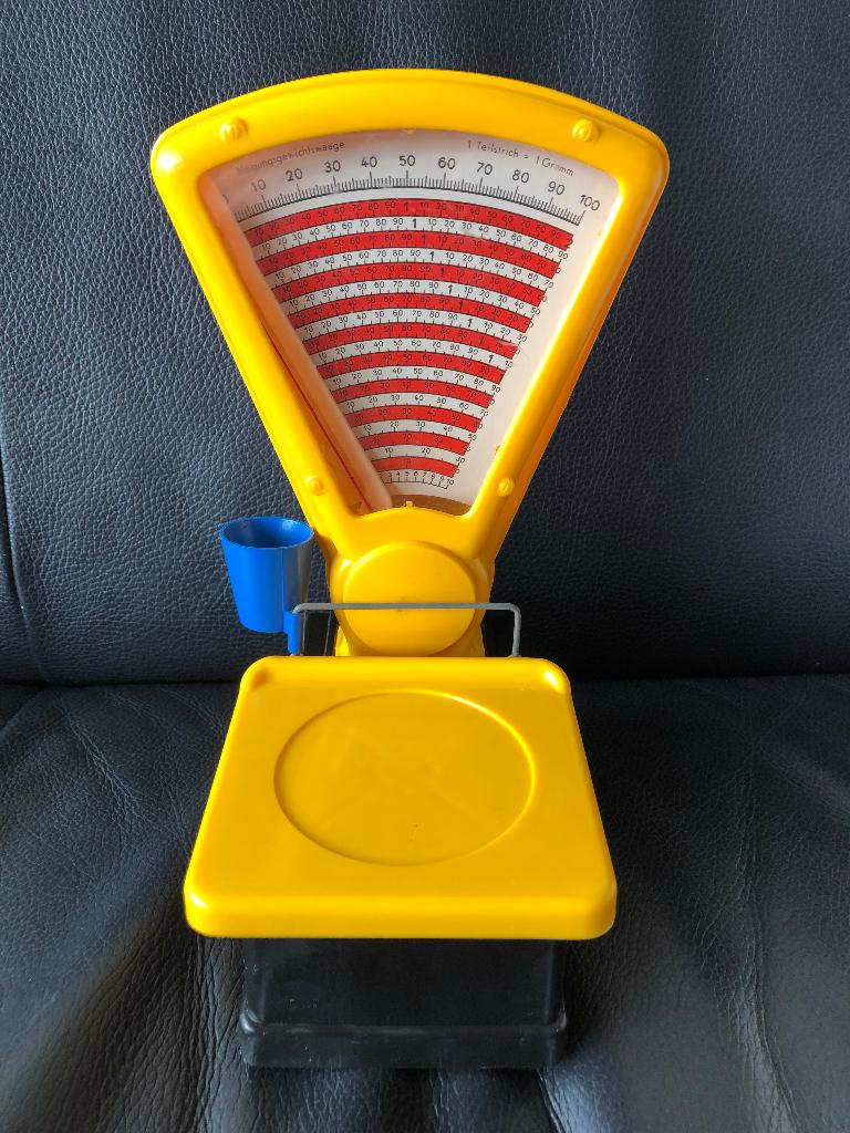 Vintage speelgoed weegschaal van Geobra, Ophalen of Verzenden, Gebruikt, Kunststof, Speelkeuken-accessoire