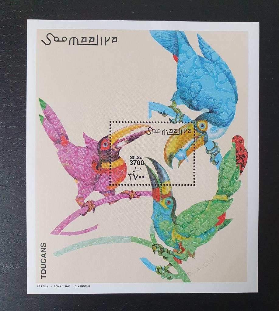 Somalie 2003 Vogels Toekan Yvert blok 98 postfris, Postzegels en Munten, Verzenden, Postfris, Dier of Natuur