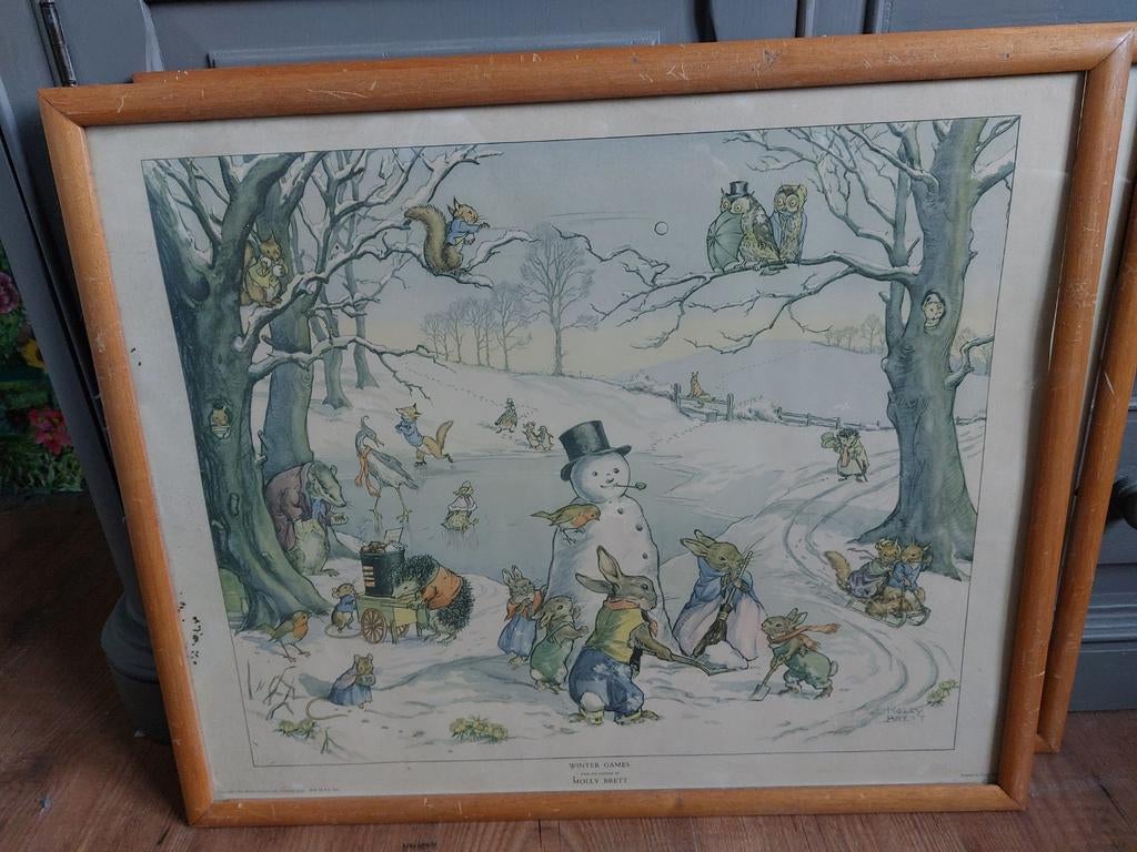 Molly Brett print 1959  Winter games, Ophalen, Aardrijkskunde