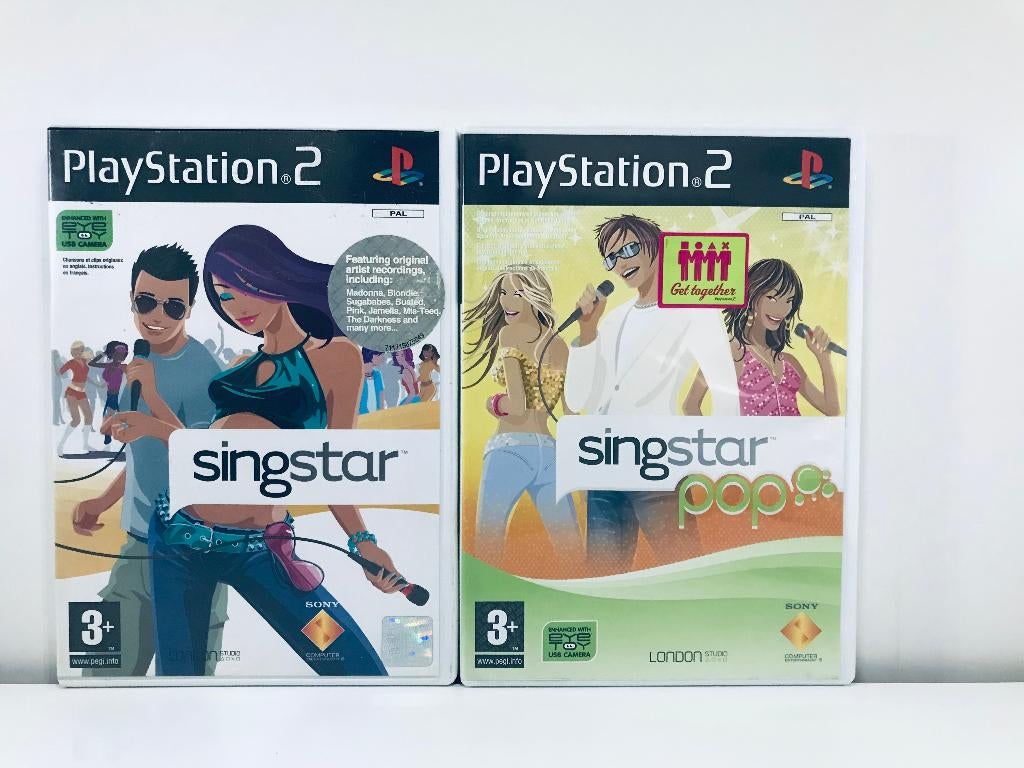PS2 - Singstar & Singstar Pop, Muziek, Verzenden, Zo goed als nieuw, 3 spelers of meer