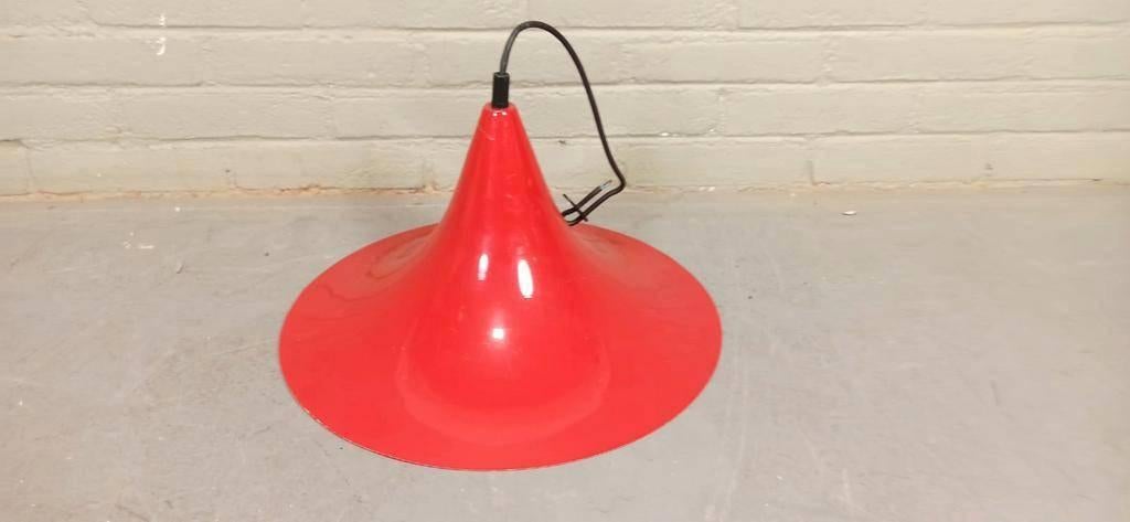 Vintage heksenhoed lamp hanglamp, rood, Huis en Inrichting, Lampen | Hanglampen, Tweedehands, Tweedehands, Ophalen of Verzenden