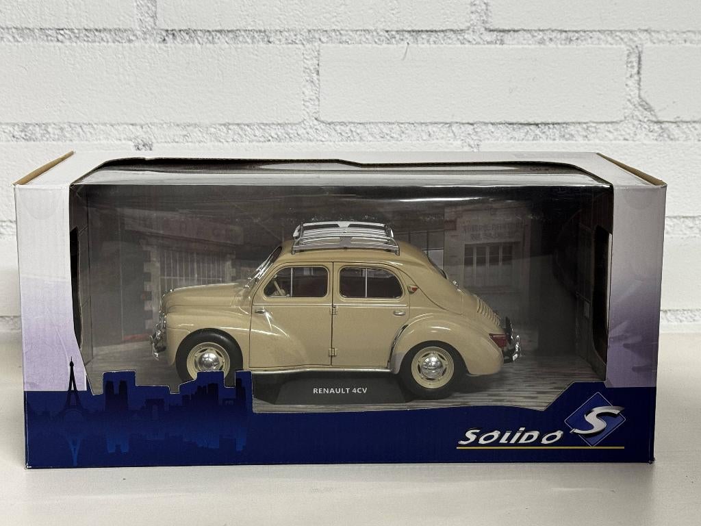 SOLIDO 1:18 RENAULT 4CV 4 CV BEIGE NIEUW IN DOOS, Hobby en Vrije tijd, Modelauto's | 1:18, Ophalen of Verzenden, Nieuw, Auto, Solido