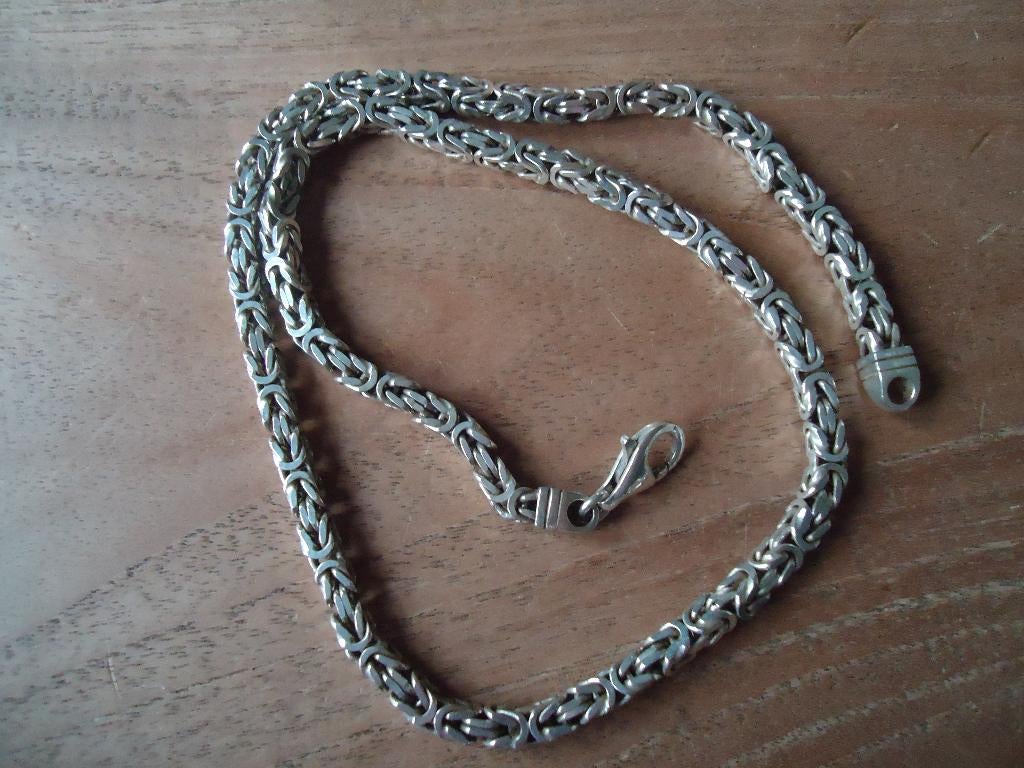 mooie echt zilveren koningsketting 50 cm en 52,8 gram 925, Sieraden, Tassen en Uiterlijk, Kettingen, Ophalen of Verzenden, Zo goed als nieuw