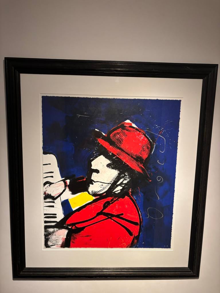 Herman Brood Zeefdruk - Ik met Hoed, Ophalen of Verzenden