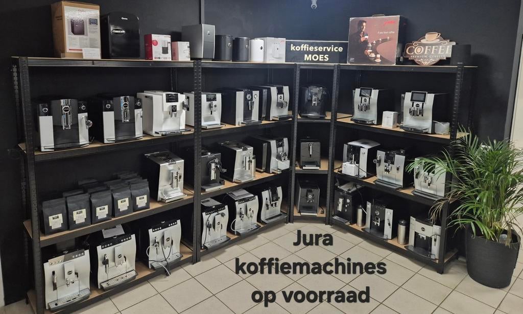 Jura op voorraad bij koffie Moes Emmercompascuum (Drenthe), 10 kopjes of meer, Ophalen of Verzenden, Zo goed als nieuw, Koffiemachine