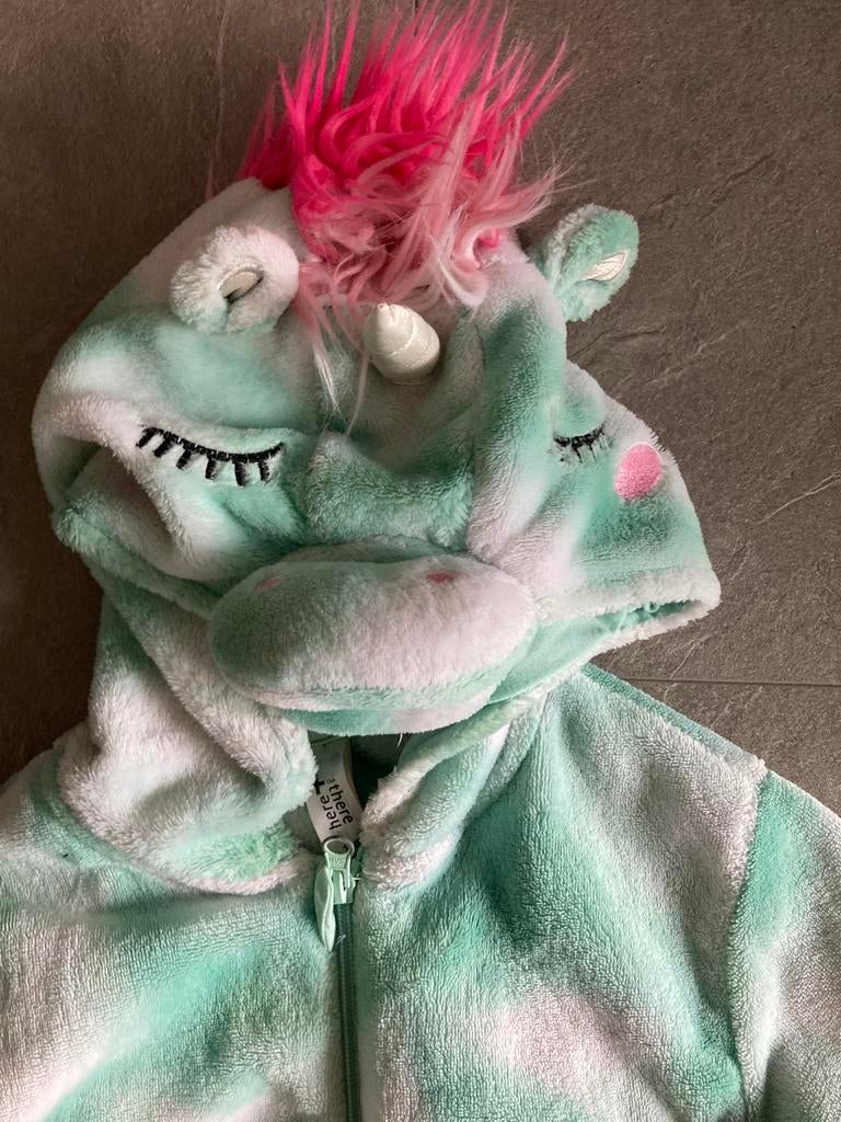 Onesie groen wit unicorn maat 158, Ophalen of Verzenden, Zo goed als nieuw, Meisje