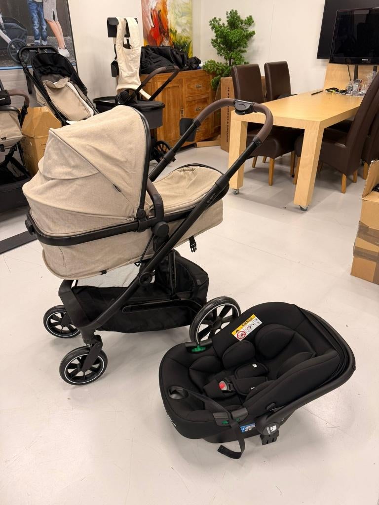 Deryan Noa Luxe 3-in-1 Kinderwagen - Met autostoel - Nougat, Overige merken, Verstelbare duwstang, Ophalen of Verzenden, Zo goed als nieuw