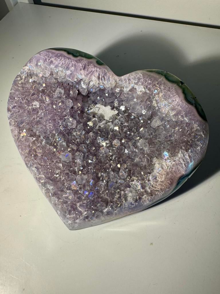 Amethist hart, Verzamelen, Mineralen en Fossielen, Ophalen of Verzenden
