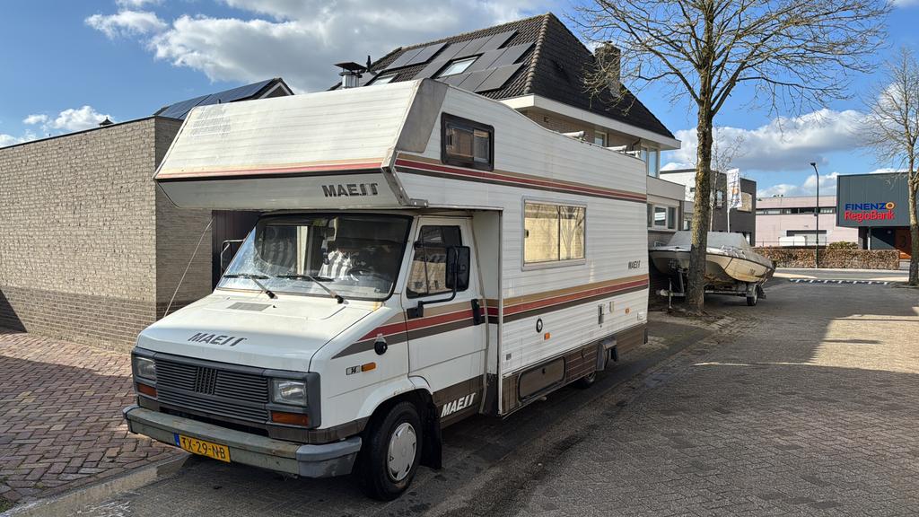 Camper Fiat Ducato 280 2.5 Diesel 1989, Caravans en Kamperen, Campers, Chemisch toilet, Fiat, Reservewiel, Treinzit