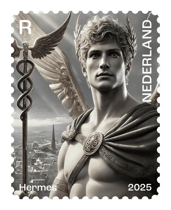 NL crypto zegel 4 - Hermes - zwart met NFT, Ophalen, Na 1940, Postfris