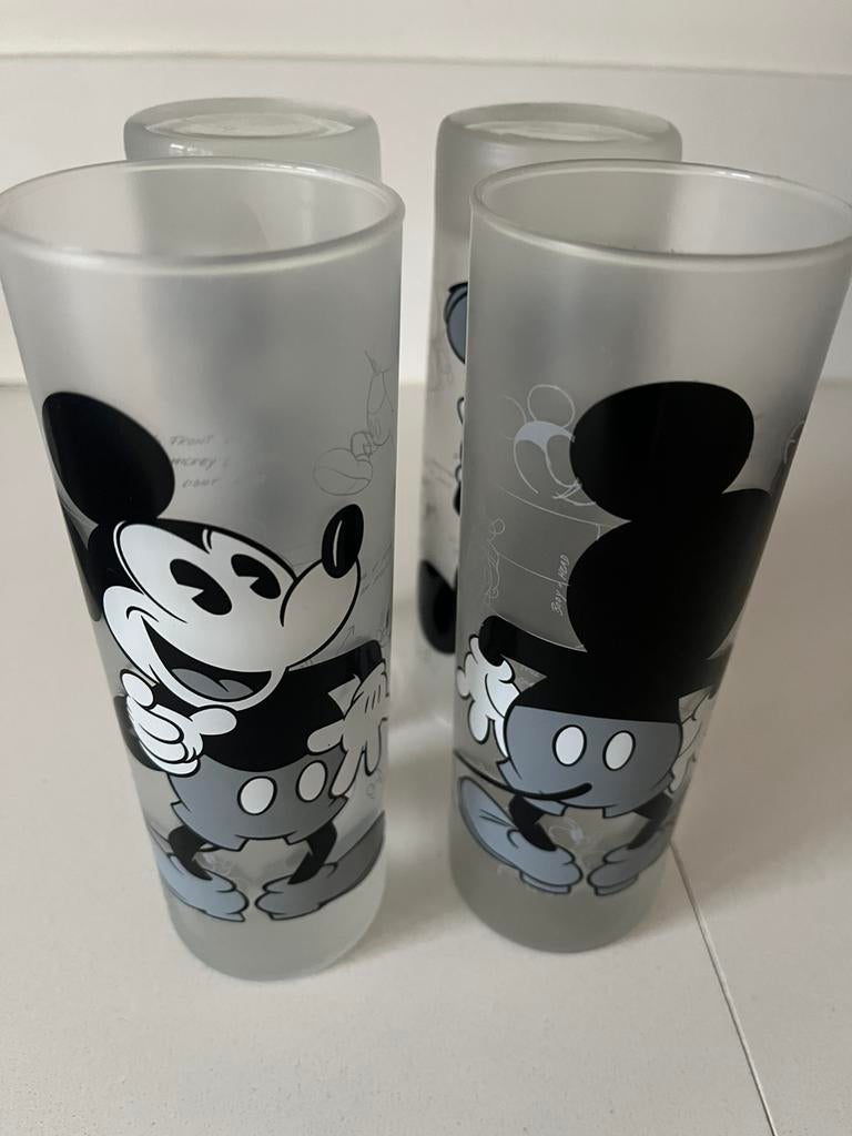 4 Originele Disney Longdrinkglazen, Verzamelen, Glas en Borrelglaasjes, Ophalen of Verzenden, Nieuw, Frisdrankglas