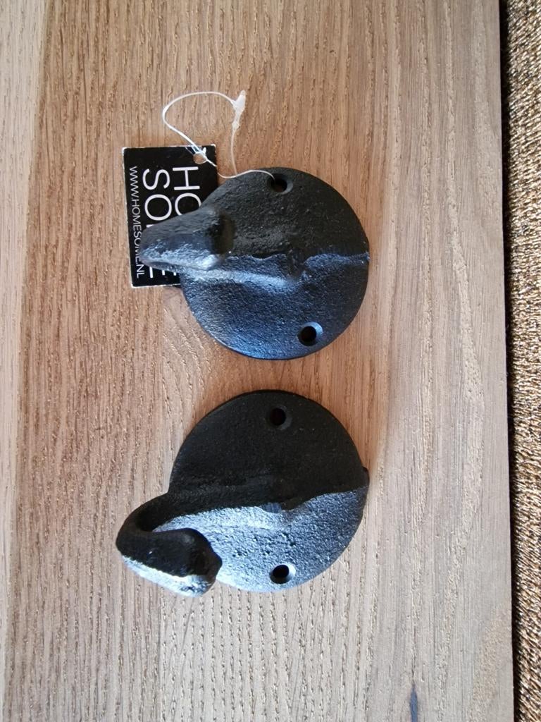 2 nieuwe wandhaken kapstok zwart metaal van home some, Ophalen of Verzenden, Nieuw, Metaal, Wandhaken