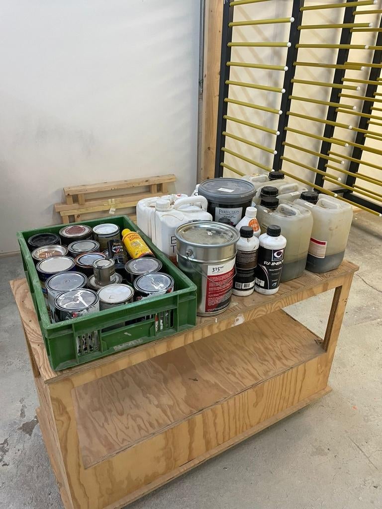Diverse verf, beits, lak, grondverf, Doe-het-zelf en Verbouw, Verf, Beits en Lak, Ophalen, Gebruikt, Overige kleuren, 20 liter of meer