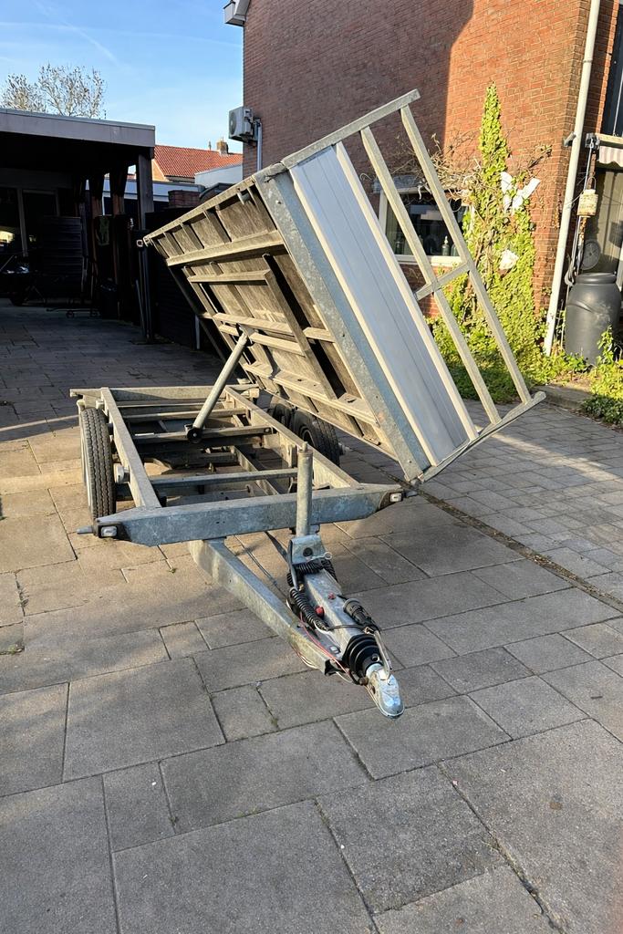 Hapert 3-zijdige elektrische kipper aanhangwagen, Ophalen, Gebruikt