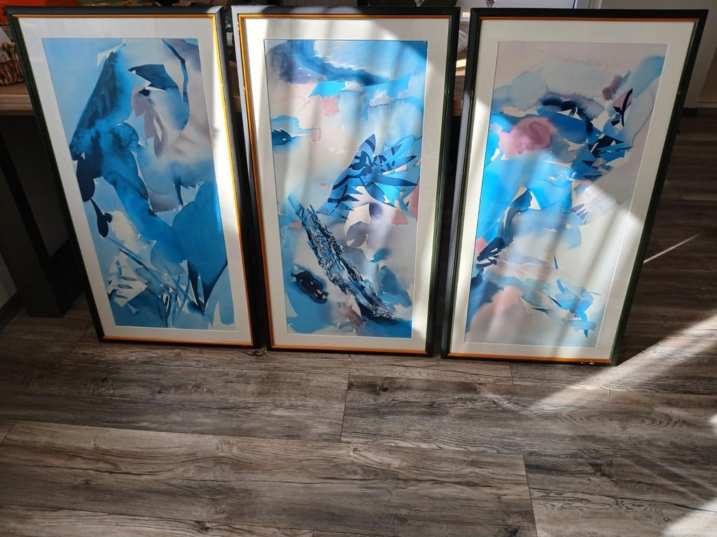 Peter Kitchell "Palmate Panther" aquarel/lithografie 1988, Antiek en Kunst, Kunst | Schilderijen | Modern, Ophalen of Verzenden