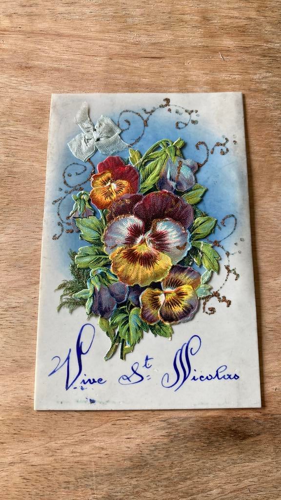 Oude ansichtkaart Sinterklaas Vive St. Nicolas, Ophalen of Verzenden, Voor 1920, Gelopen