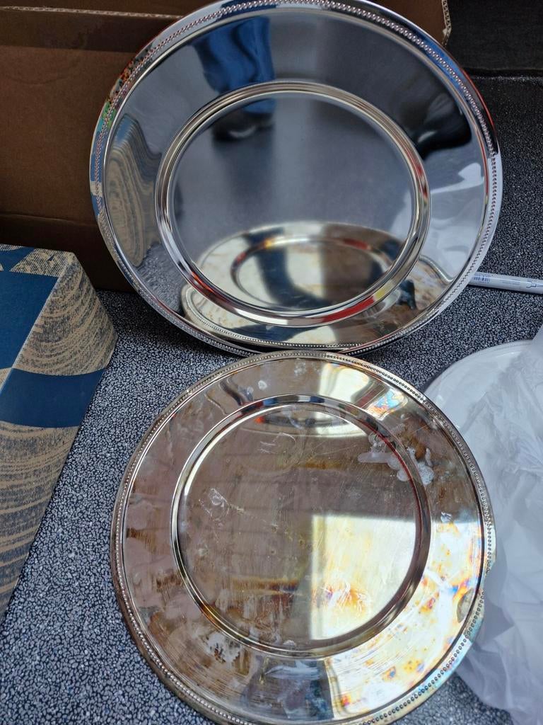 Set van 3 verzilverde onderborden van Siebel, Ophalen of Verzenden