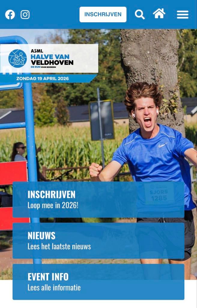 Startbewijs halve marathon van Veldhoven, Eén persoon, Oktober