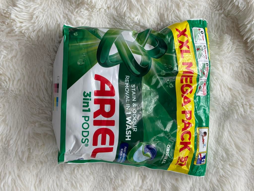 Ariel 3in1 Pods XXL Megapack Wasmiddel - 51 Wasbeurten, Ophalen of Verzenden, Schoonmaakmiddel